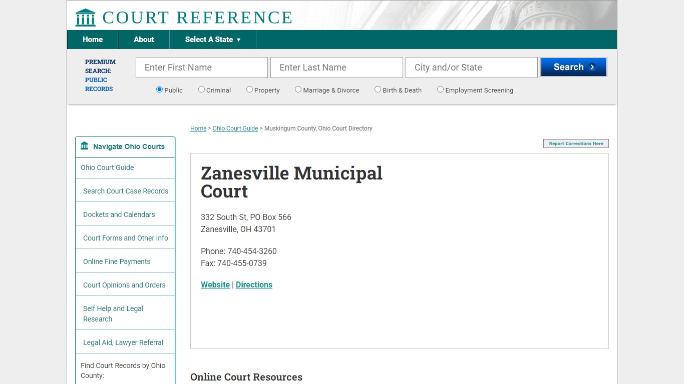 Zanesville Municipal Court - CourtReference.com