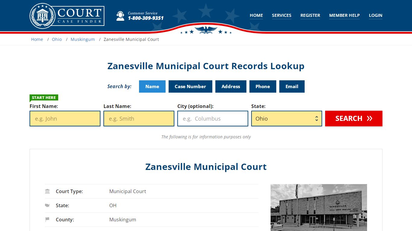 Zanesville Municipal Court Records Lookup - CourtCaseFinder.com